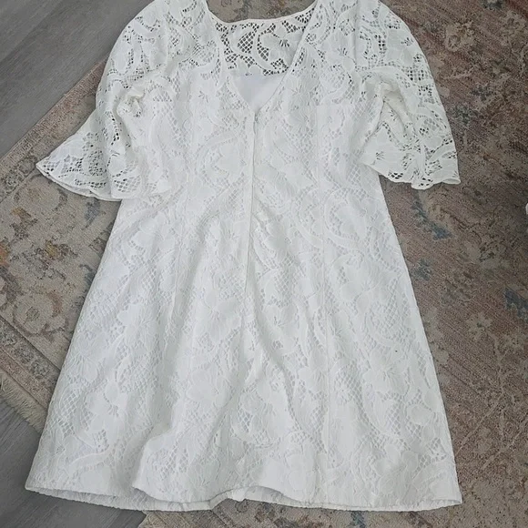 Lilly Pulitzer Allyson Lace Fit Flare Dress Resort White Size 16 - Picture 3 of 4
